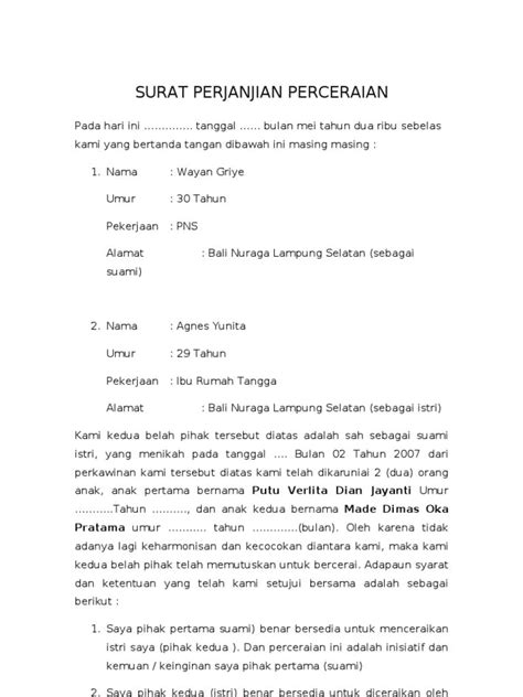 Detail Surat Kuasa Cerai Koleksi Nomer