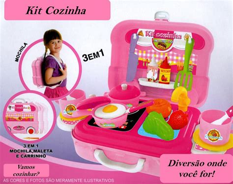 Kit Maleta Cozinha Infantil Em Mochila Maleta Carrinho Fenix