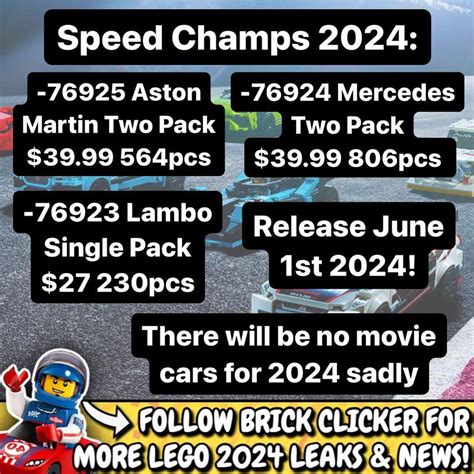 Speed Champions: Summer 2024 wave cars (from Brick Clicker) : r ...