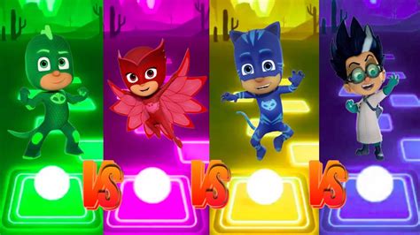 Pj Mask Gekko Vs Pj Mask Owlette Vs Pj Mask Catboy Vs Pj Mask Romeo Tiles Hop Youtube