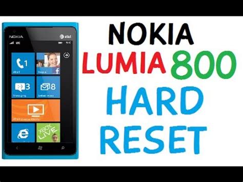 How To Hard Reset Wipe Data Factory Reset Nokia LUMIA 800 YouTube