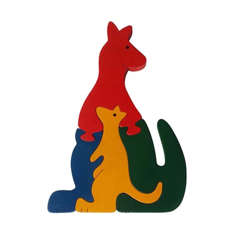 Kangaroo wooden animal puzzle - Jigzoos Australia | JIGZOOS