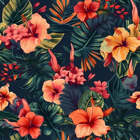Download Tropical Flower Seamless Royalty Free Stock Illustration