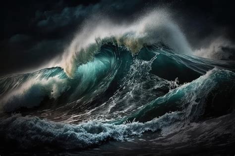 Premium AI Image | Atlantic Ocean Waves During a Storm