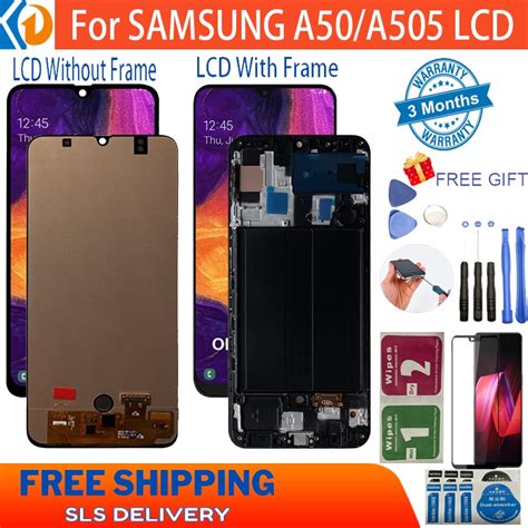 อะไหล่หน้าจอสัมผัส Lcd พร้อมกรอบ สําหรับ Samsung Galaxy A50 Sm A505fn Ds A505f Ds A505 A605 Sm