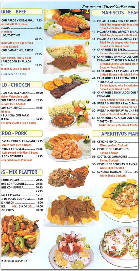 La Playita Restaurant In Queens Menus Photos