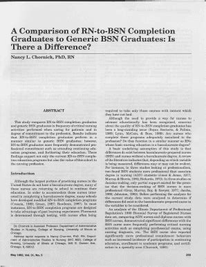 Fillable Online Home Nwciowa A Comparison Of Rn To Bsn Completion Fax