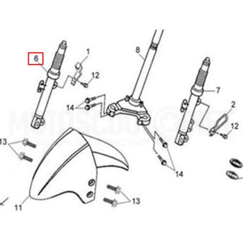 Fourche droite complète SYM Orbit II 50cc X Pro 50cc