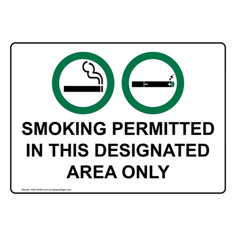 Smoking Area Sign Smoking Permitted In This Designated Area Only