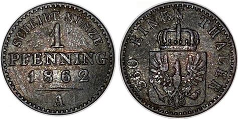 Altdeutschland Brandenburg Preu En Pfennig A Wilhelm I Ss Ma