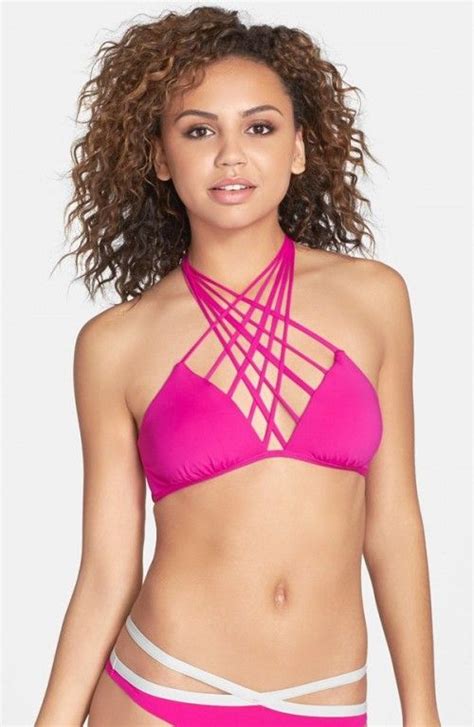 O Neill Women S Oneill Beach Street High Neck Halter Bikini Top Pink