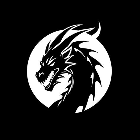 Premium Vector Dragon Black And White Vector Illustration