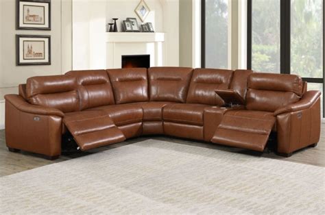 Brown Leather Reclining Sectional - Odditieszone