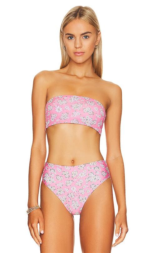 Agua Bendita Georgina Bikini Top In Pink Multicolor Editorialist