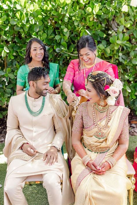 Bride And Groom During Traditional Indian Wedding Ceremony Customs