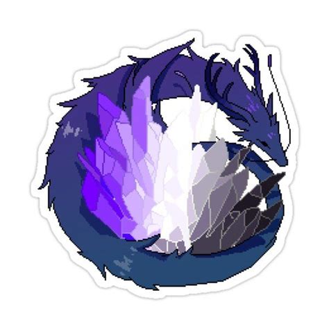 A Blue And Purple Dragon Sticker On A White Background