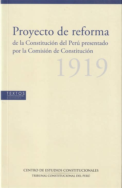 Librería Rashomon Proyecto De Reforma De La Constitución Del Perú