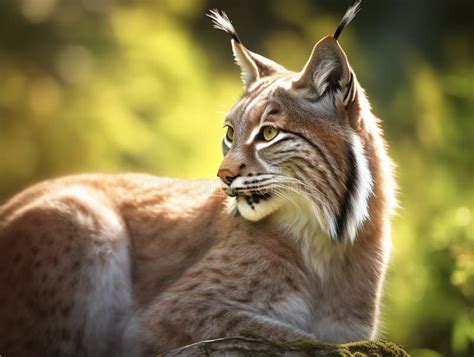 Portrait Of A Beautiful Lynx In The Forest Wildlife Scene From Nature