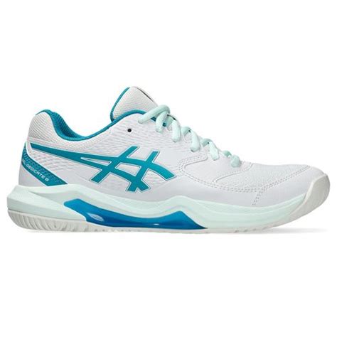 Asics Gel Dedicate 8 Womens Tennis Shoe Whiteteal Blue Tennis Point