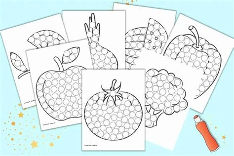 Fruit And Vegetable Dab It Dot Marker Pages Dot Markers Dot Marker