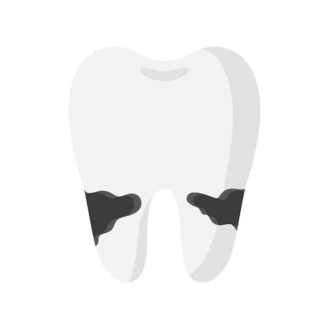 Diente De Dibujos Animados De Vector Con Enfermedad De Caries De Raíz Dental Concepto Dental