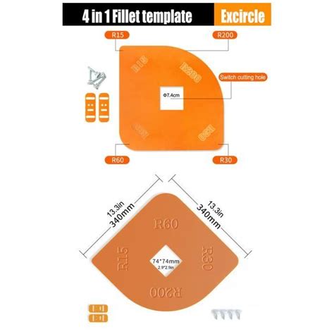 Gabarit De Coin Rond Localisateur D Angle Arrondi R R R R