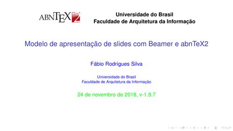 PPT Modelo De Apresentao De Slides Beamer E AbnTeX2 Fbio