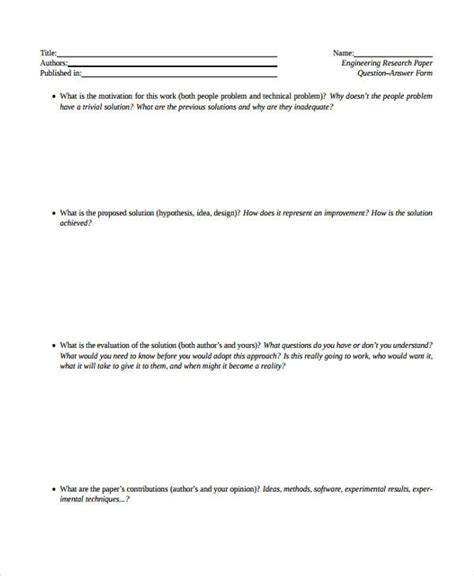 Engineering Paper Format