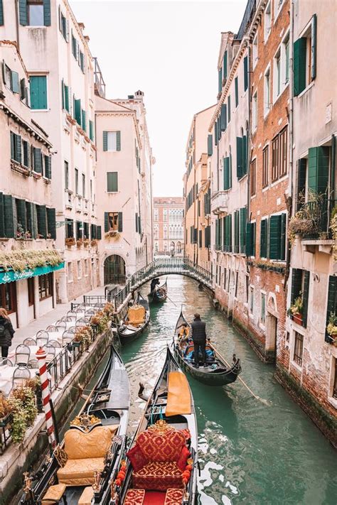 Beautiful View Of Traditional Gondolas On Famous Canal Grande Editorial