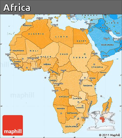 Free Political Shades Simple Map Of Africa