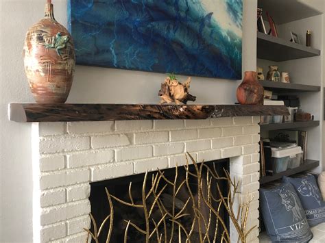 Custom Made Live Edge Walnut Mantel Also In Sycamore Oak Etsy