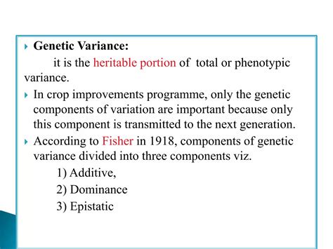 Different Variance Components In Genetics Ppt