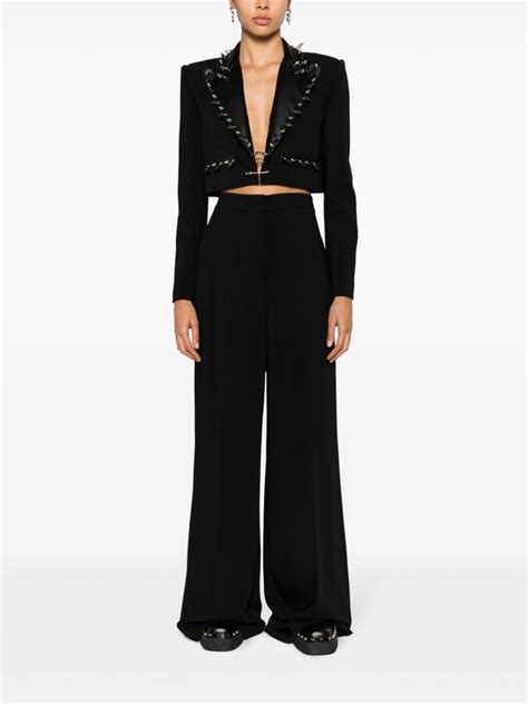 Moschino High Waist Wide Leg Trousers Farfetch