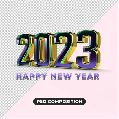 Premium Psd Happy New Year 3d 2023 Gold Text Effect