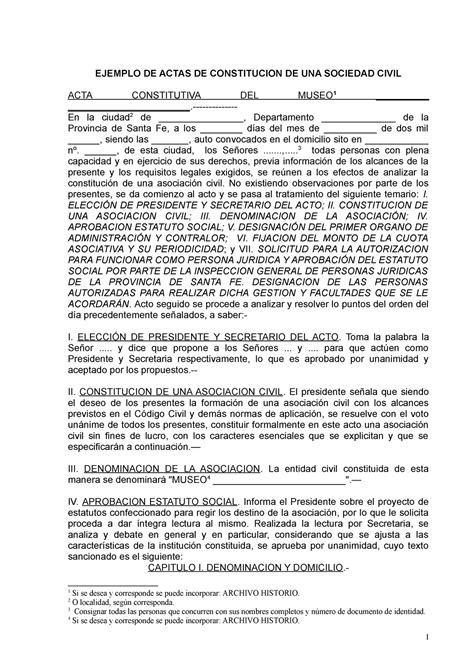 Introducir Imagen Modelo De Acta Constitutiva De Una Asociacion