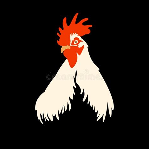 Rooster Head Vector Style Face Flat Stock Vector - Illustration of bird ...