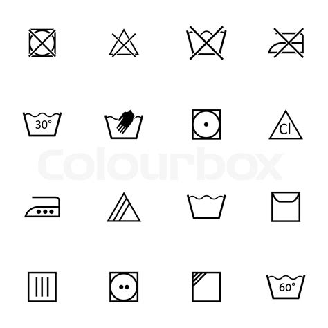 Vector Black Washing Icons Set Stock Vector Colourbox