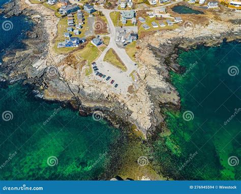 An Aerial View of the Nubble Lighthouse in York Maine Stock Photo ...