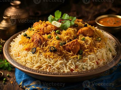 AI generated Chicken biryani Spicy Indian Malabar biryani Hyderabadi ...