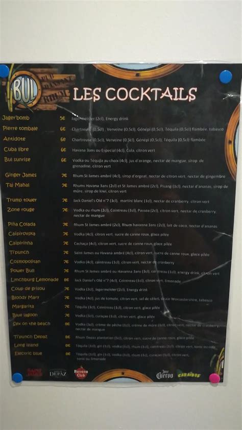 Menu At Le Santana Pub Bar Saint Tienne