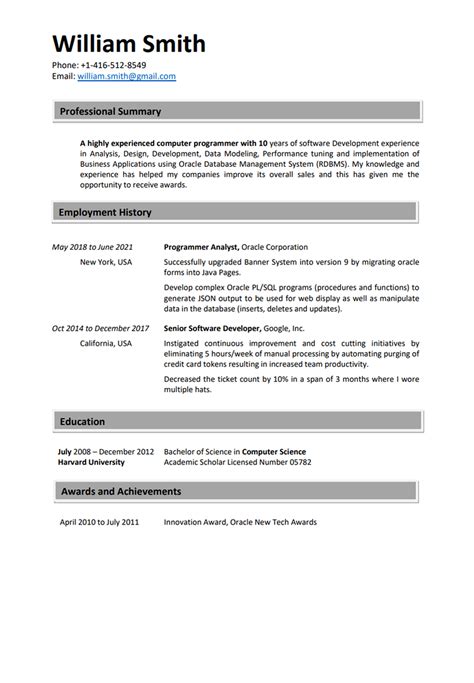 Canada Resume Builder Build Your Canadian Resume And Land Your Dream