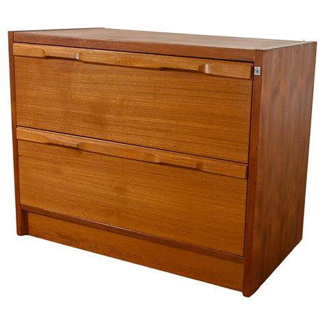 Vintage Scandinavian Modern Teak 2 Drawer Lateral Locking File Cabinet At 1stdibs Teak Filing