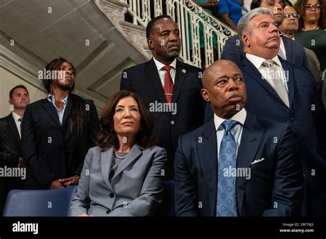 Mayor Eric Adams And Governor Kathy Hochul Seen During Public Safety