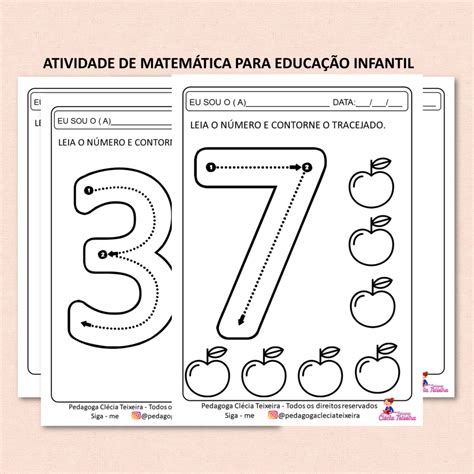 Atividade De Matem Tica Para Educa O Infantil Cl Cia Teixeira