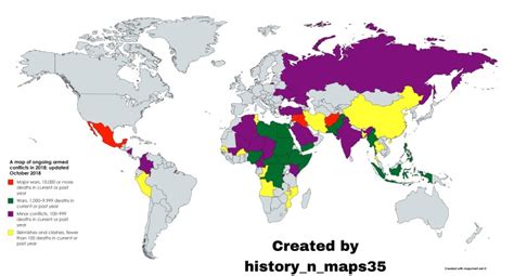 Mapa Kraj W Z Trwaj Cymi Konfliktami Militarnymi Kinetycznymi