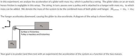 Solved The Acceleration Of The Glider And The Hanging Mass