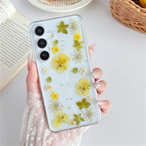 Xizyo For Samsung Galaxy S24 Case Cute Flower Floral Clear Daisy Pattern Aesthetic