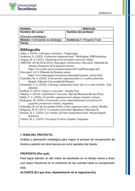 Evidencia 2 dirección estrategica Nombre Matrícula Nombre del curso