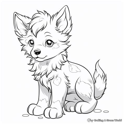 Anime Wolf Pup Coloring Pages Free And Printable