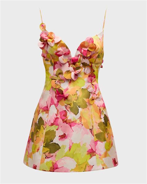 Acler Isla Floral Mini Dress Neiman Marcus